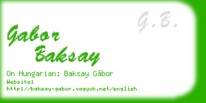 gabor baksay business card